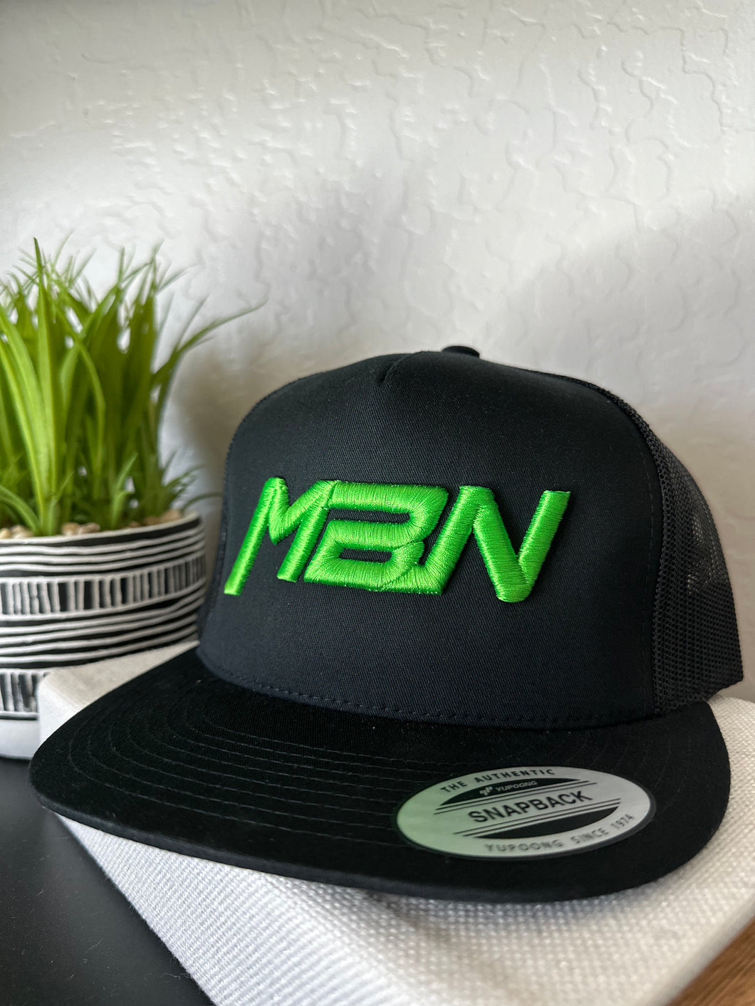 Green 3D Flat Bill Cap